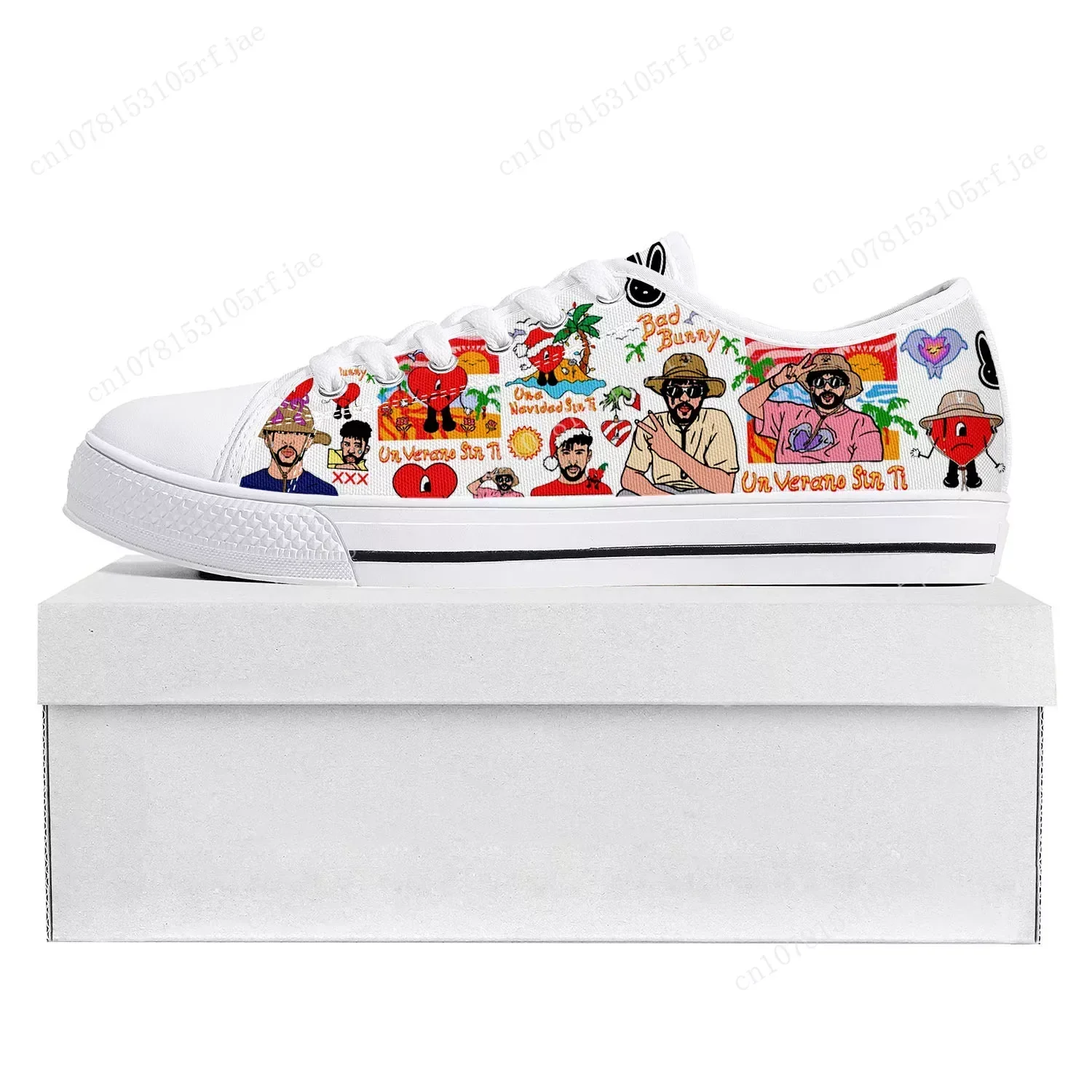 Bad Bunny Hot Hip Hop Rapper Low Top High Quality Sneakers Mens Womens Teenager Canvas Sneaker Casual Couple Shoes Custom Shoe