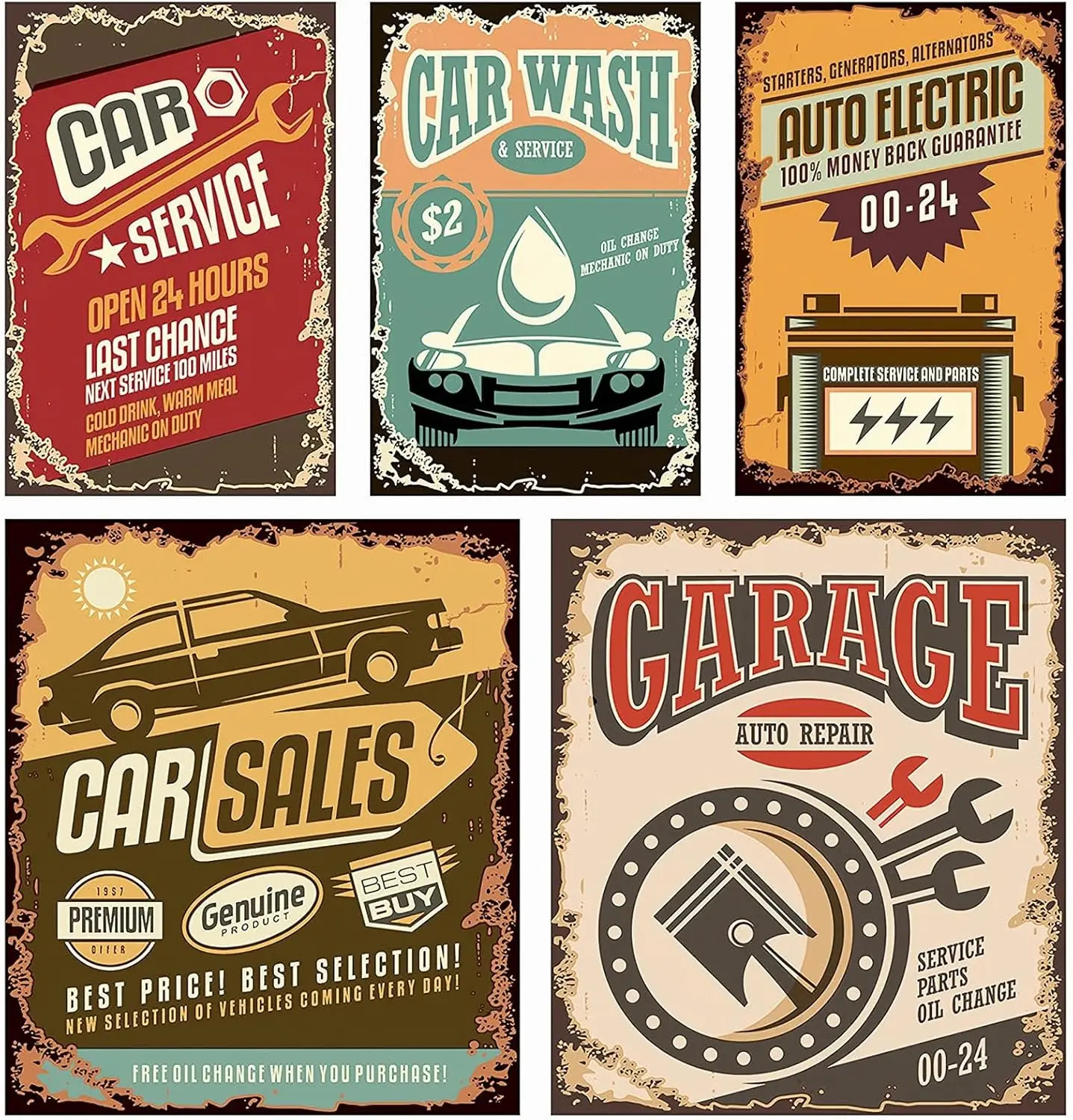 Vintage Poster Car Peel and Stick Wallpaper Vinyl Car Sales Self Adhesive Wallpaper Removable Contact Paper for Drawers Shelf
