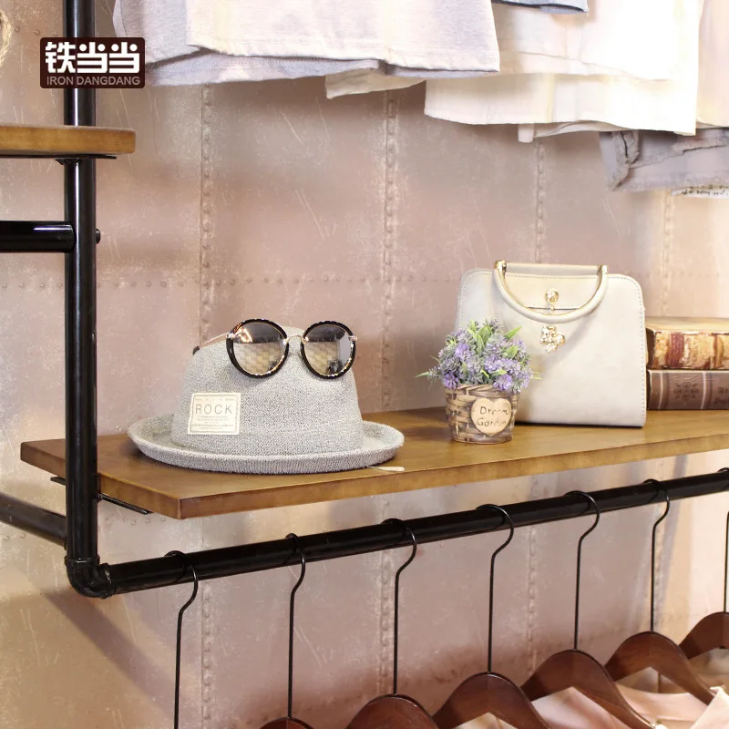 Clothing store display rack, rackfor clothes, floor-to-ceiling hanging clothesrack, women's clothingshelf, clothespole. 3