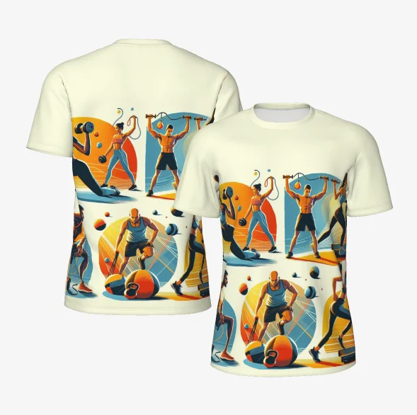 

Men's and women's 3D fun graphic printing T-shirt sports fitness printing casual crew neck short-sleeved top