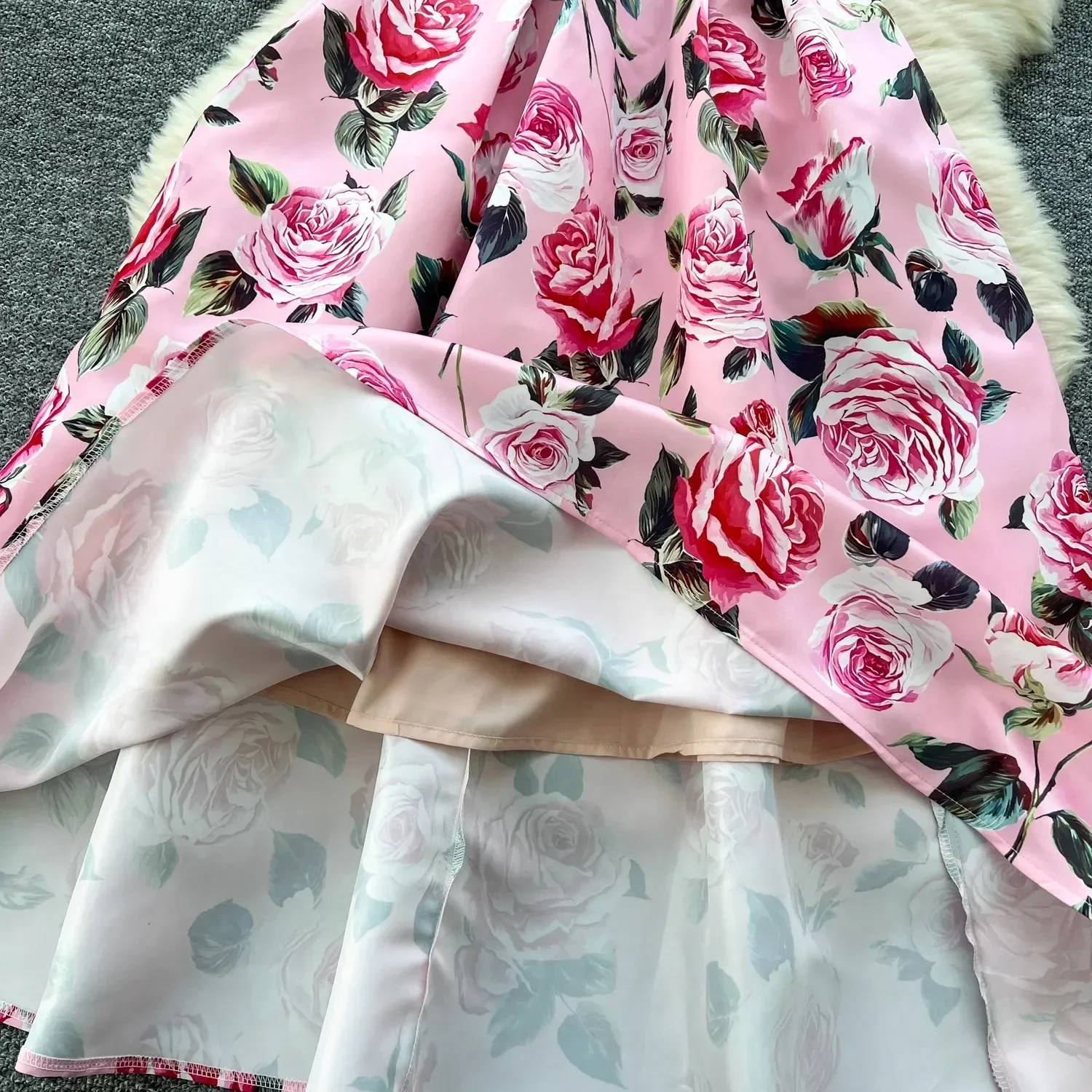 ZAMOR Autumn Floral Jacquard Midi Dress Women Sleeveless Tank Silhouette Elegant Structured Fit Beach Party Prom Wedding Guest