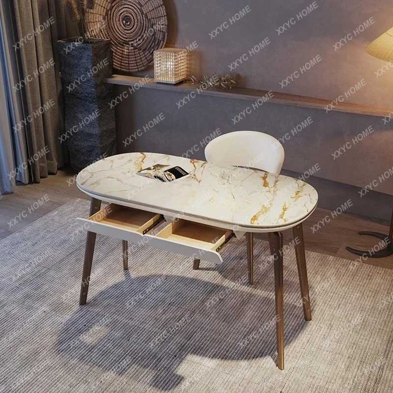 AAItalian Slate Desk Household Light Luxury Modern Simple Walnut Study Table