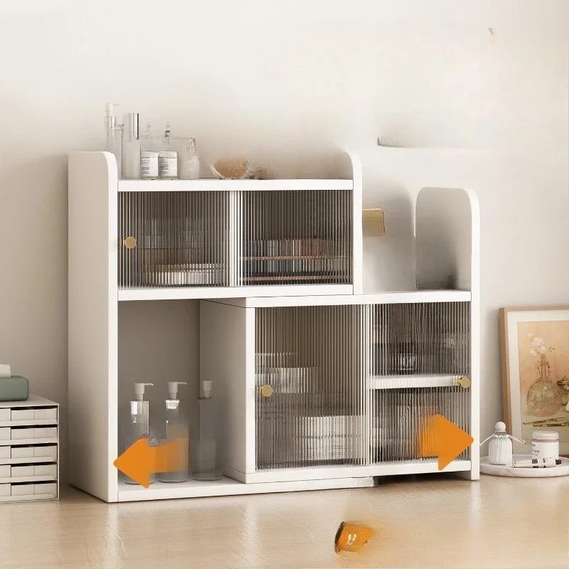 

Стеллаж для хранения косметики, настольный органайзер для ухода за кожей, выдвижной и пылезащитный.