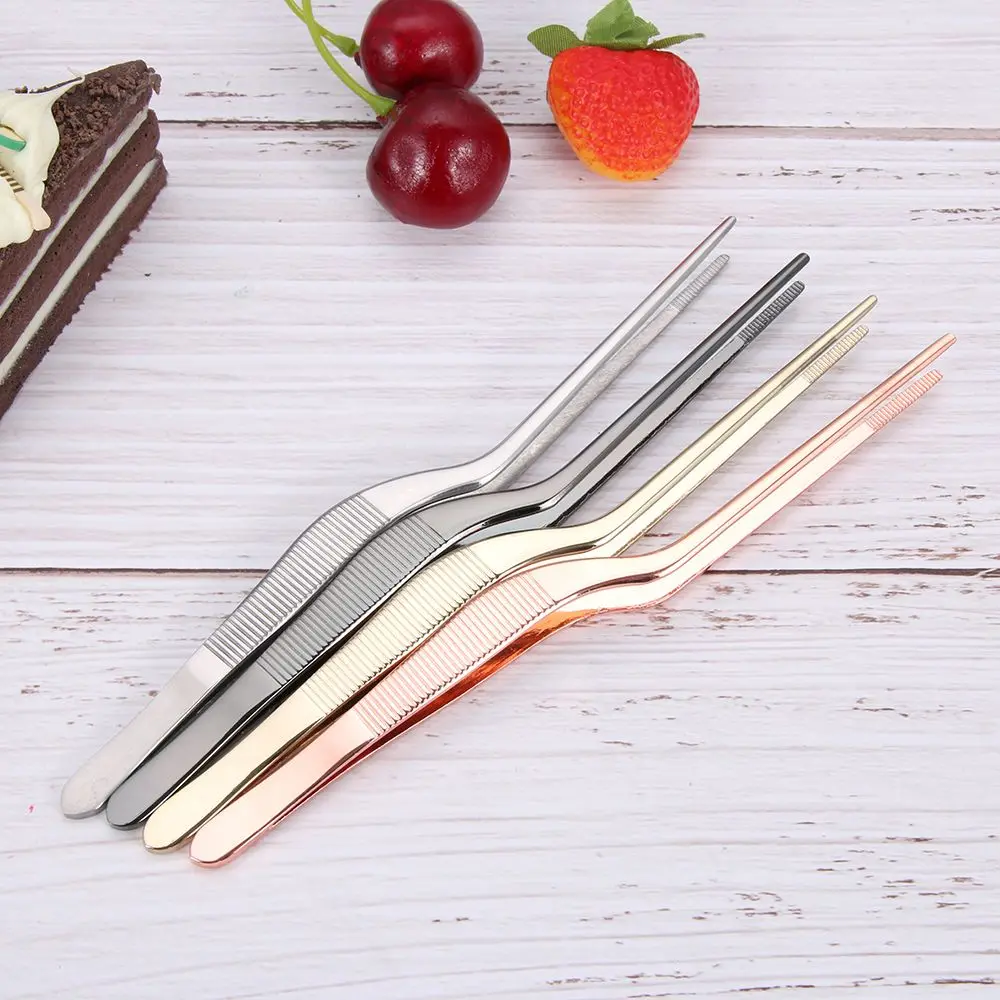 Food Tweezer Barbecue Tongs Plating Chef Food Tweezer BBQ Clip Barbecue Tongs Serving Presentation Stainless Steel Kitchen Tool