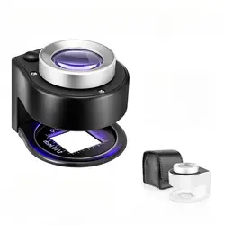 Lupa recargable por USB, lente de cristal óptico con 6 luces LED UV para sellos de monedas y joyería, 60x