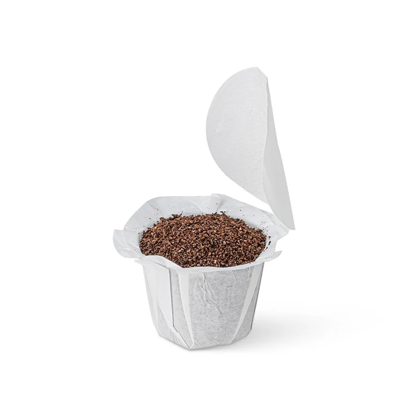 A43MM 150PCS Coffee Filter Paper Cup Food Grade Filter Paper Holder Coffee Machine Paper Filter Capsule K Cup with Cover