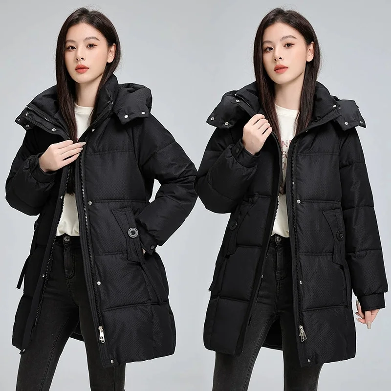 

NEW Winter Down Cotton Jackets Women Clothing Long Parkas Hooded Warm New Winter Thick Waterproof Bright Cotton Coat Female Over