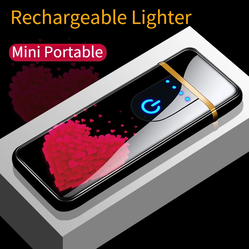 

Fingerprint Sensor Diy Lighter Rechargeable Windproof Creative Personality Men Electronic Cigarette Lighters&Smoking Accessories