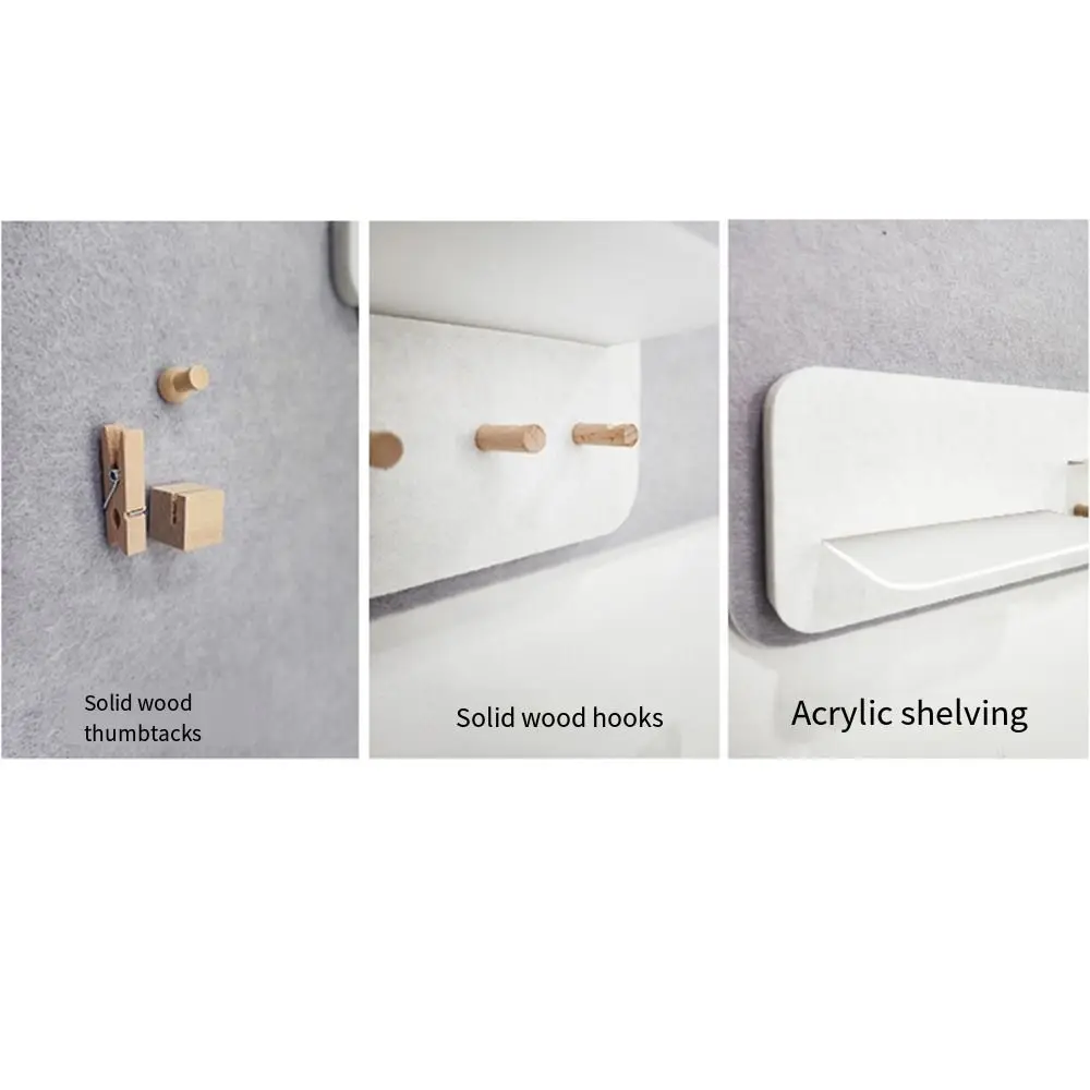 Safe Removable Cork Board for Walls Decorative Wall Mounted Memo Felt Board Wood Sticks Self-Adhesive Massage Board School