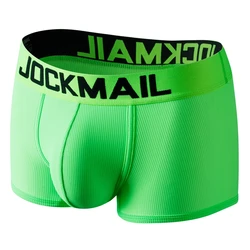 JOCKMAIL Men Underwear Boxer Trunks Mesh Fluorescence Cuecas Hombre Sexy Gay Men's Panties Calzoncillos Shorts Male Underpants