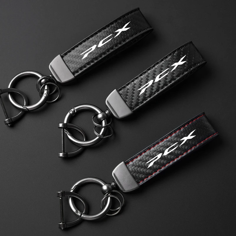 

High-Grade leather Motorcycle Keychain Holder Keyring Accessories For HONDA PCX 125 PCX125 PCX 150 PCX150 2010-2020 2019 2018