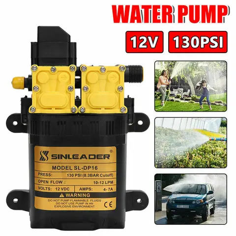 Pompe à eau électrique agricole haute pression 12V 7A 10L/min, pulvérisateur d'eau, puissance double cœur, électrique agricole