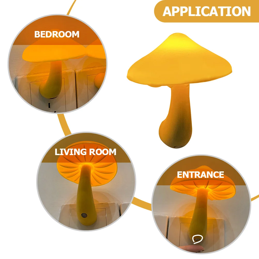 Led السرير الفطر الصغير ضوء الليل المكونات في ضوء الليل الاستشعار شحن مصباح للزينة لغرفة النوم المنزل مكتب الجدار التوصيل