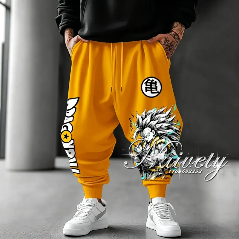 Dragon Ball Gotenks Super Saiyan 3 & Kame Symbol Print Schnelltrocknende Jogginghose Amerikanische Übergröße Hip-Hop Loose Pants für Erwachsene und Kinder