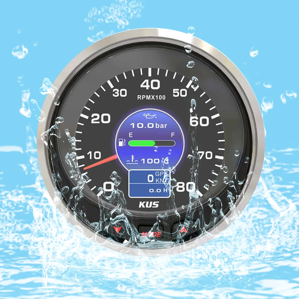 KUS Universal 100mm Digital Multifunctional Instrument KMG-30KP with J1939 and NMEA 2000 systems for Marine Sailboat Vessels