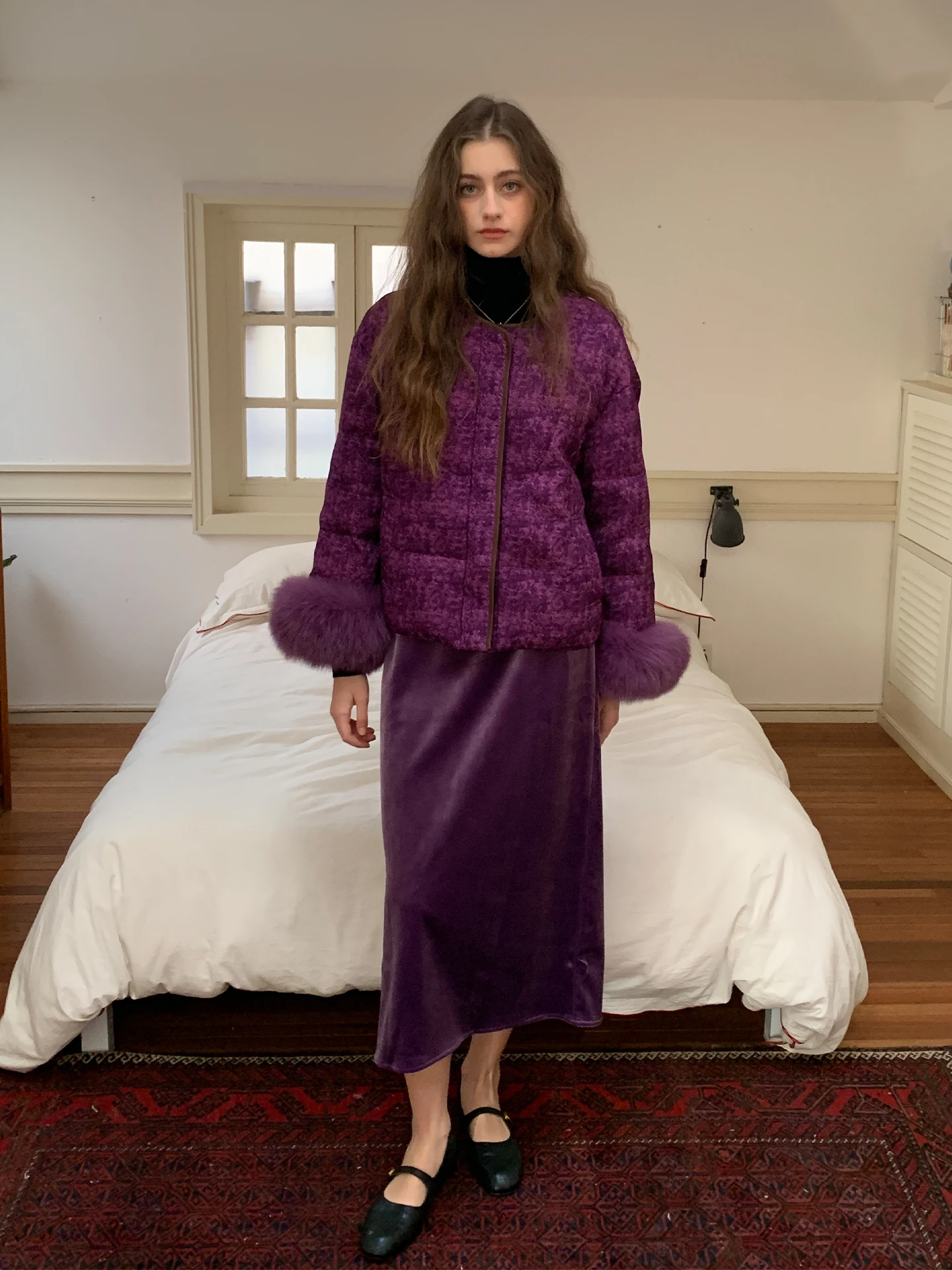 

Zhu Autumn Winter Knitted Velvet f Skirt Women's Slim Fit Simple High-End Feeling Casual Low Waist A-Line Skirt