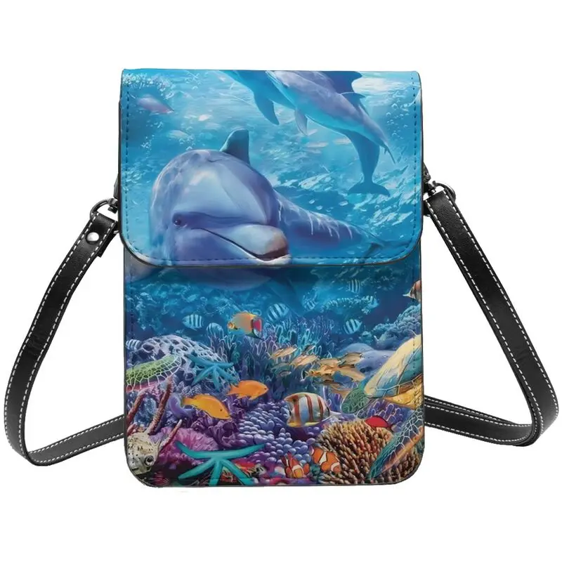 

Animals of the underwater world Women Mini Shoulder Diagonal Bags Small Mobile Phone Bag Crossbody Girl Purse Handbag Wallets