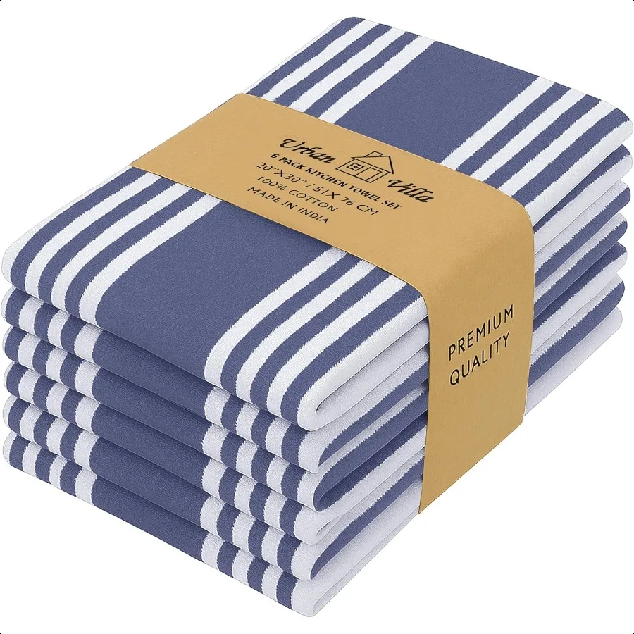 

Kitchen Towels 100 Cotton Pack of 6 Dish Towels Hand Tea Towels 20x30 Inch