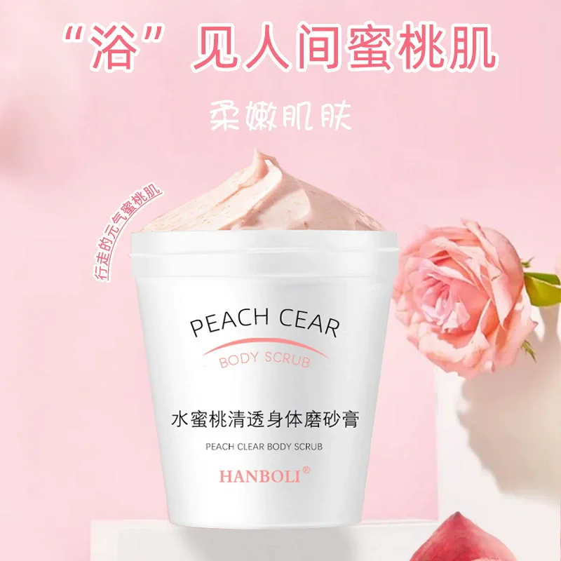 Peach body scrub removes hydration, moisturizes, cleanses, softens keratin and goosebumps ice cream scrub