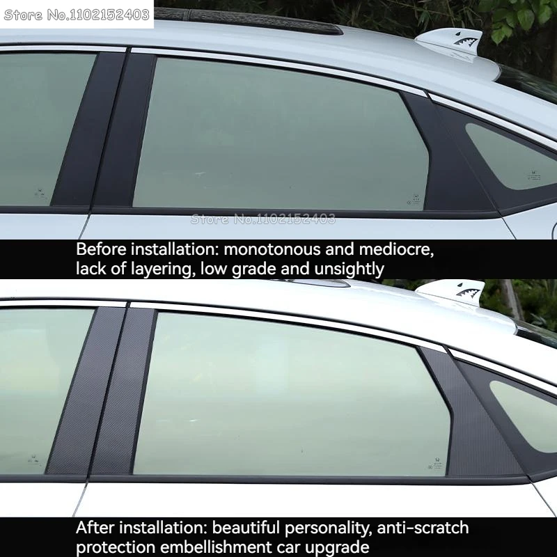 Gloss Black Car Window Pillar Posts Door Trim Stickers Cover for Dodge Charger 2006 2007 2008 2009 2010 Auto Styling Accessories