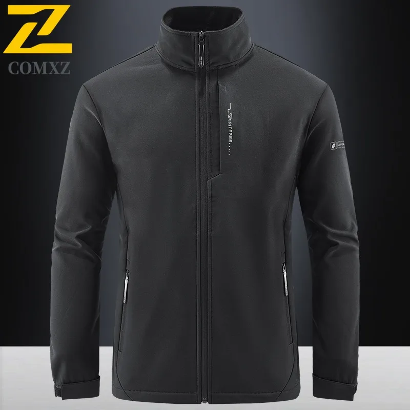 

COMXZ 2025 Men Jacket Outdoor Casual Windbreaker Coat Tactical Hiking Windproof Waterproof Softshell Spring Autumn New Arrival
