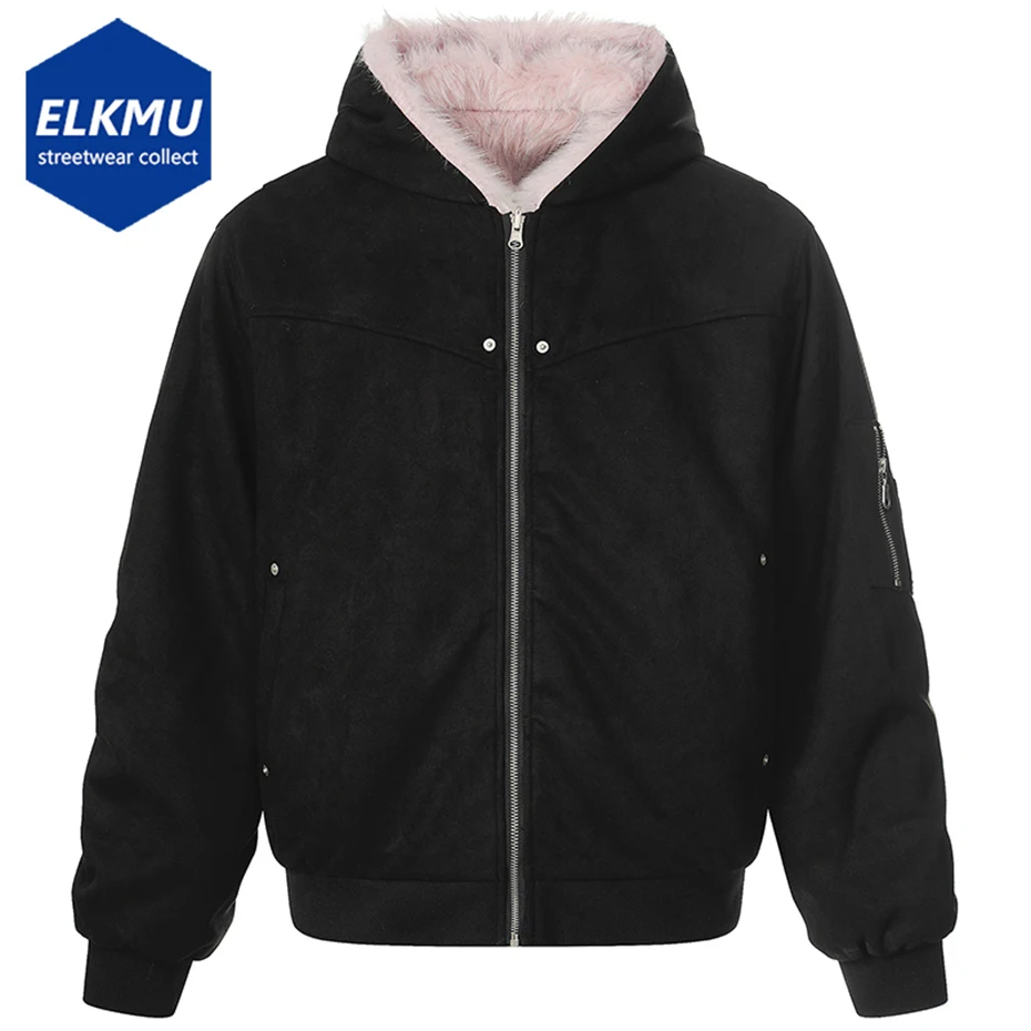 

Winter Jackets Men Thicken Fleece Warm Parkas Coat Unisex Streetwear Harajuku Oversized Padded Jackets Outwear