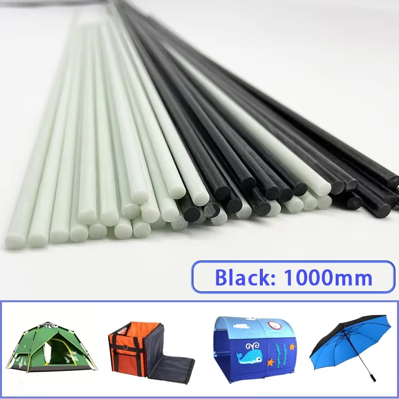 แท่งไฟเบอร์กลาสสีดำ 10 ชิ้น เส้นผ่านศูนย์กลาง 1 มม. 1.5 2 2.5 3 4 5 6 7 8 9 10 11 มม. วัสดุฉนวนกันความร้อน แท่งไฟเบอร์กลาสแข็ง ความยาว 1000 มม.