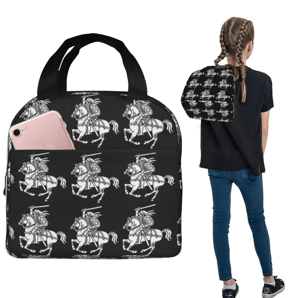 

Термосумка для обедов с гербом Литвы для женщин и детей, герметичная, для хранения продуктов, термосумка-тоут