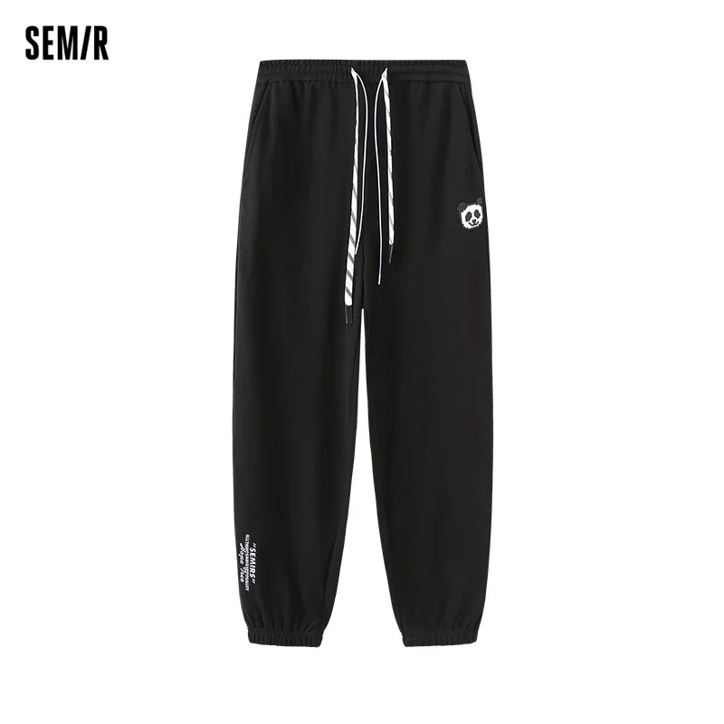 Semir 2024 Casual Pants Women Panda Letter Leggings Women Spring Printed Sports Pants Student Personality Trend Trousers Women