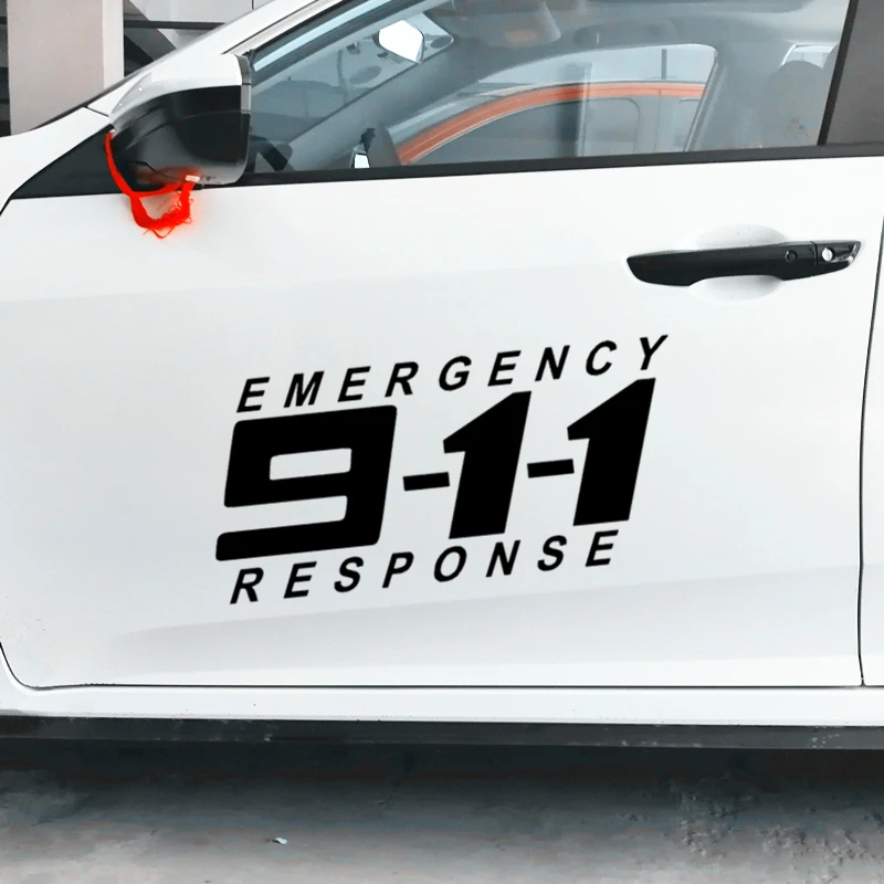 58x27CM Car Stickers 911 Police Emergency Response Reflective Funny Decoration For Windshield Door Trunk Auto Styling H20