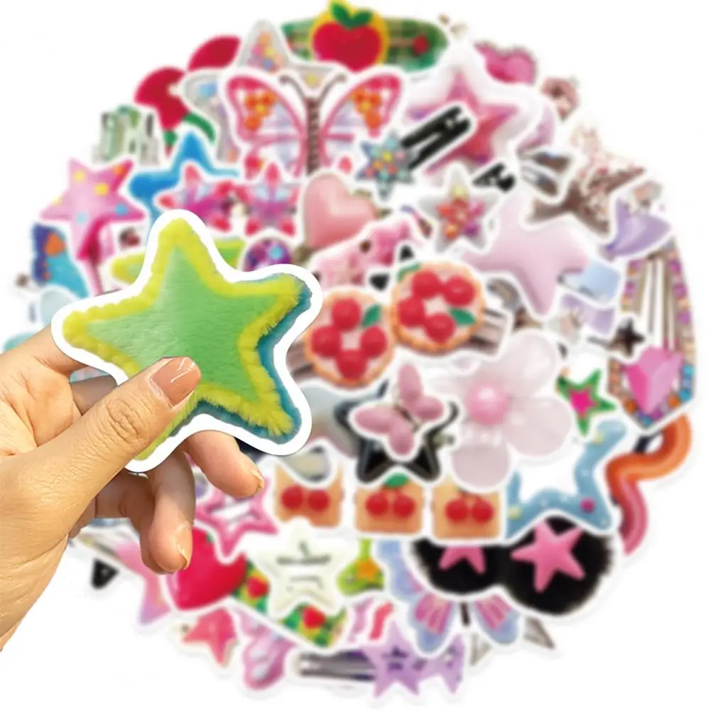 Calcomanías decorativas Diy, pegatinas de dibujos animados de 50 piezas, pinzas para el pelo, calcomanías para teléfono, cuaderno, monopatín para bicicleta