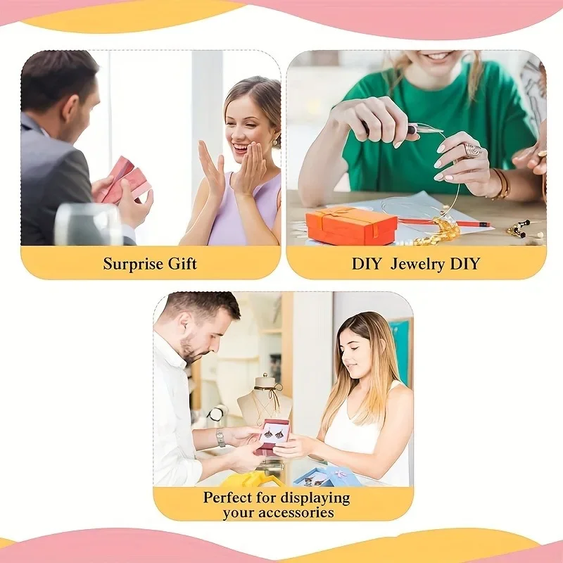 الجملة 24 قطعة مجموعات مجوهرات ألوان متنوعة صندوق عرض قلادة أقراط خاتم صندوق 5*8*2.5 سنتيمتر علبة هدية التعبئة والتغليف مختلطة #5