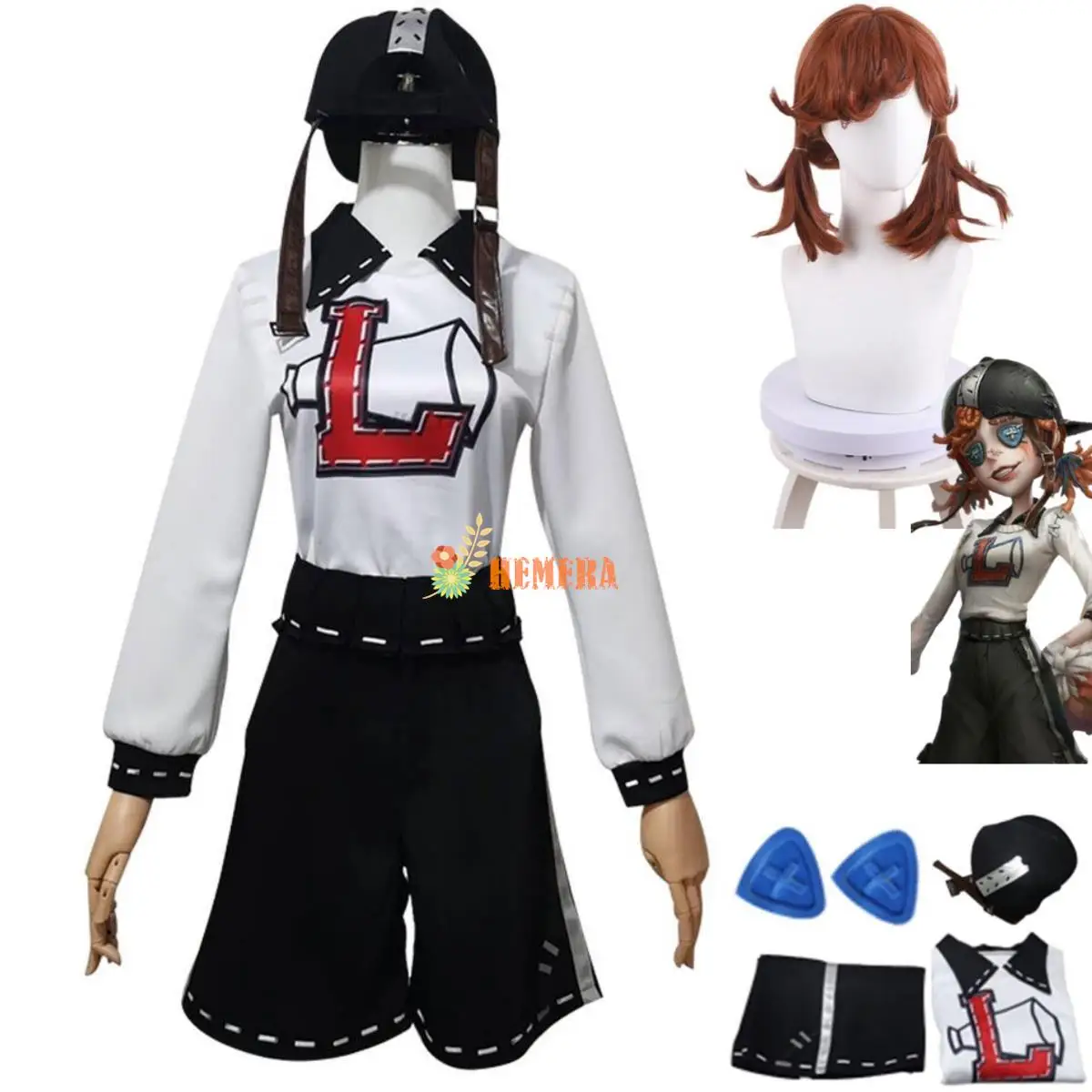 

Identity V Anime Game Identity V Cheerleader Cosplay Costume Survivors Wig Gymnastic Clothing Woman Kawaii Carnival Suit