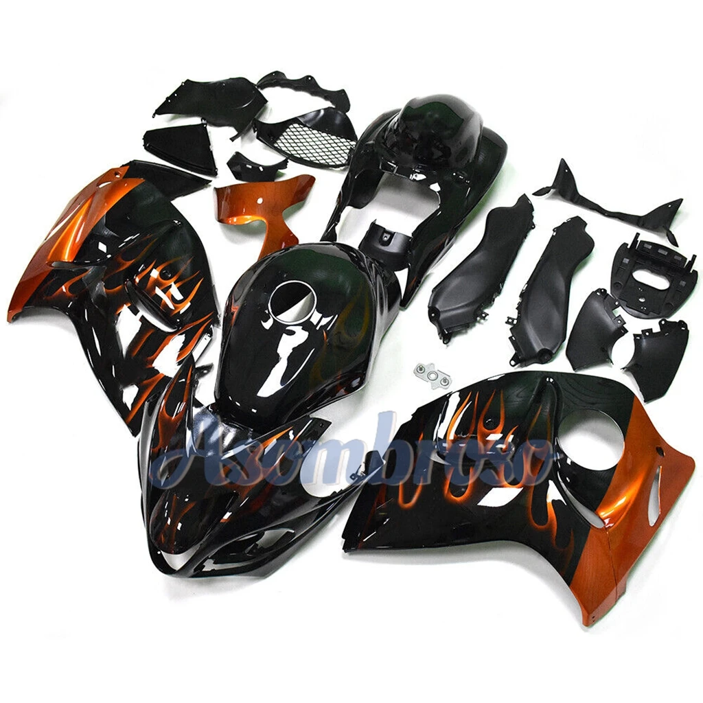 Full Fit For GSX1300R Hayabusa 2008-2020 GSX-1300 09 10 11 12 13 16 15 18 19 Orange Flame Black Motorbike Fairing kit+tank cover