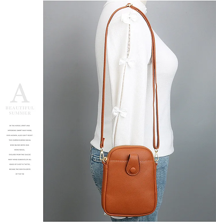 Modische Handytasche Damen Umhängetasche Einschultrige Mini Quadratische Tasche Kartenhalter Tragbare PU-Leder Geldbörse – Detail 27