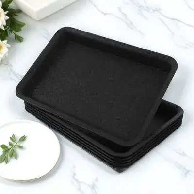 

6pcs Large Rectangular Plastic Flower Pot Saucer Drip Tray For Indoor Outdoor Plants White Plant Water Catcher Drainage Tray