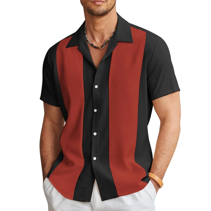 

Men's shirt lapel summer short-sleeved new style for work, daily casual, breathable, comfortable, simple and fashionable