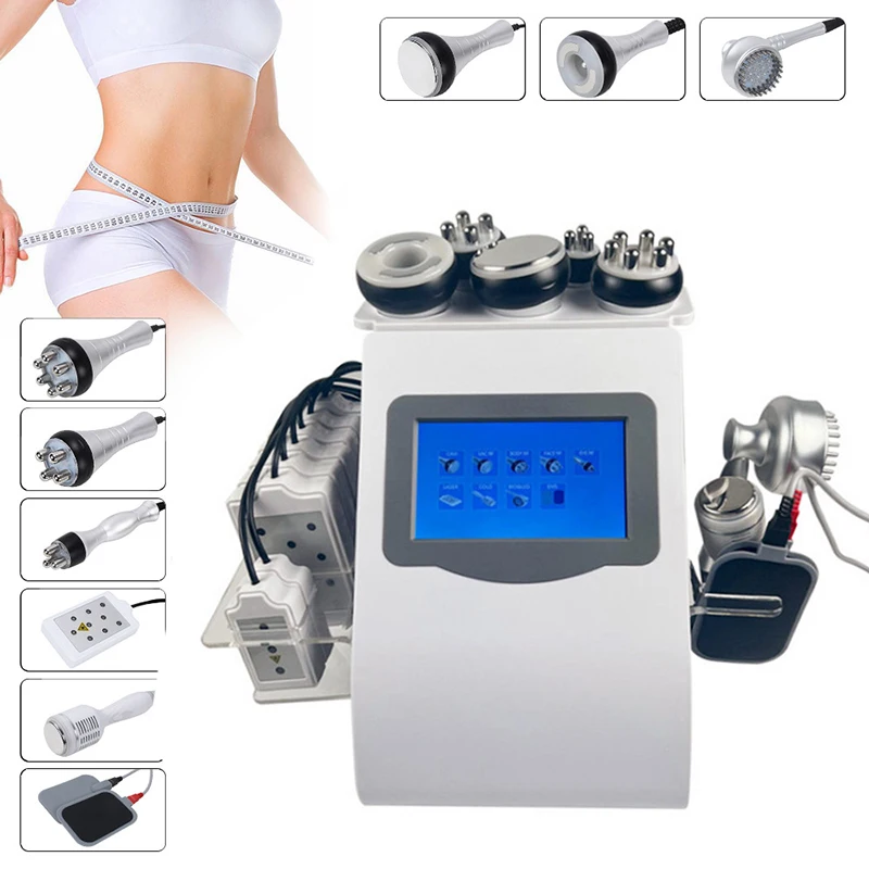 6/9In1 Vacuum Laser Radio Frequency RF 40K Cavi Lipo Slimming Ultrasonic Liposuction Cavitation Machine Face Lifting Body Shape