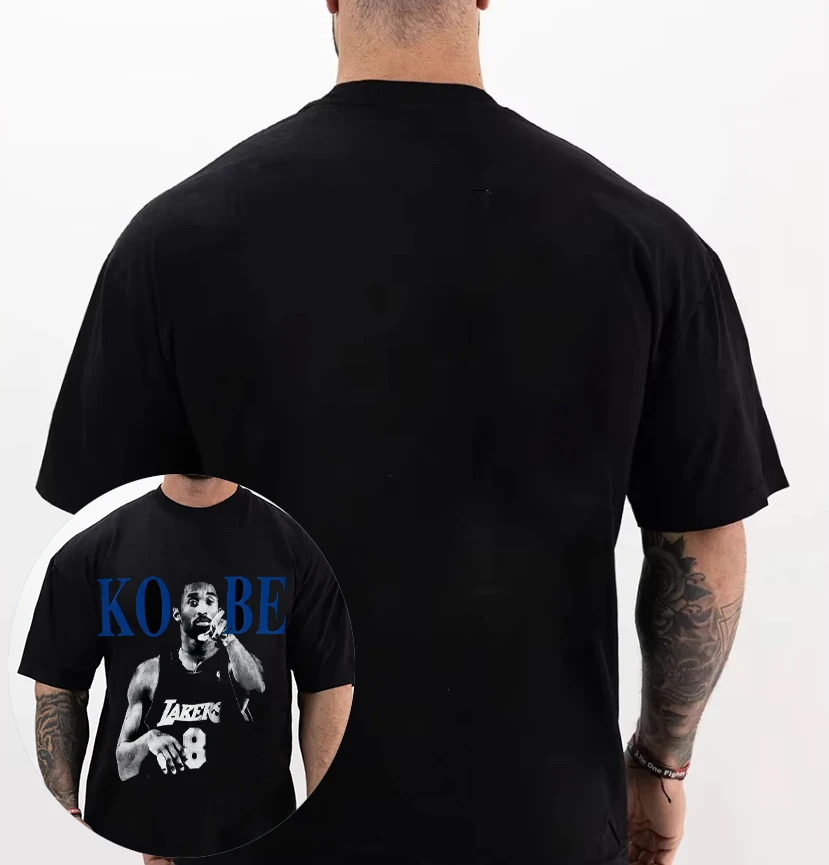 الصيف القطن كرة السلة تي شيرت كوبي براينت الرسومات طباعة للجنسين الهيب هوب الشارع الشهير تيز ياقة بلايز الرجال النساء تي شيرت #1