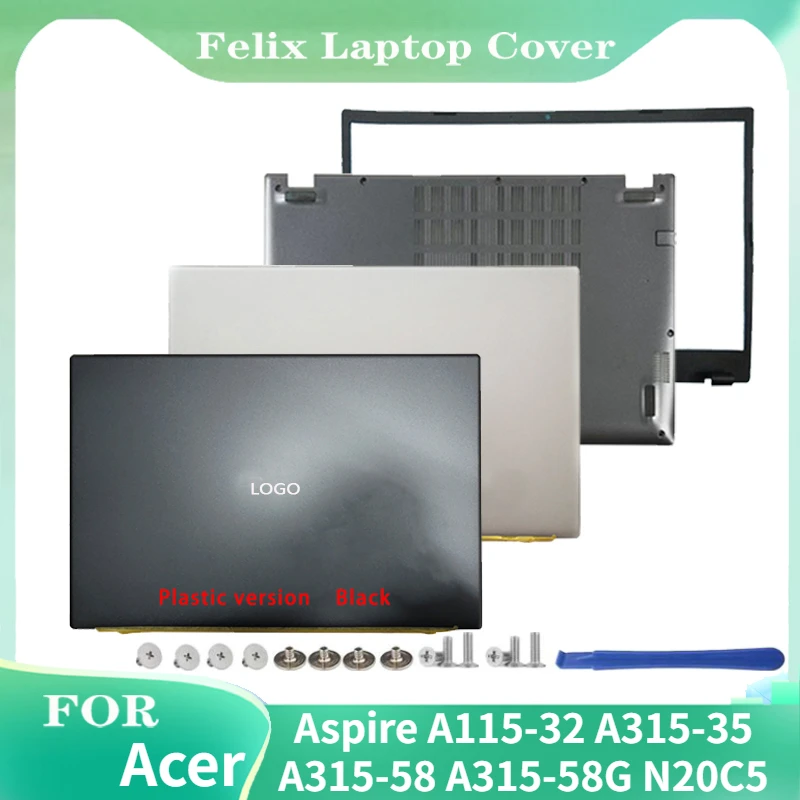 

FOR Acer Aspire A115-32 A315-35 A315-58 A315-58G N20C5 Aksesori Laptop penutup belakang Lcd/Bezel depan/Palmrest/bawah hitam