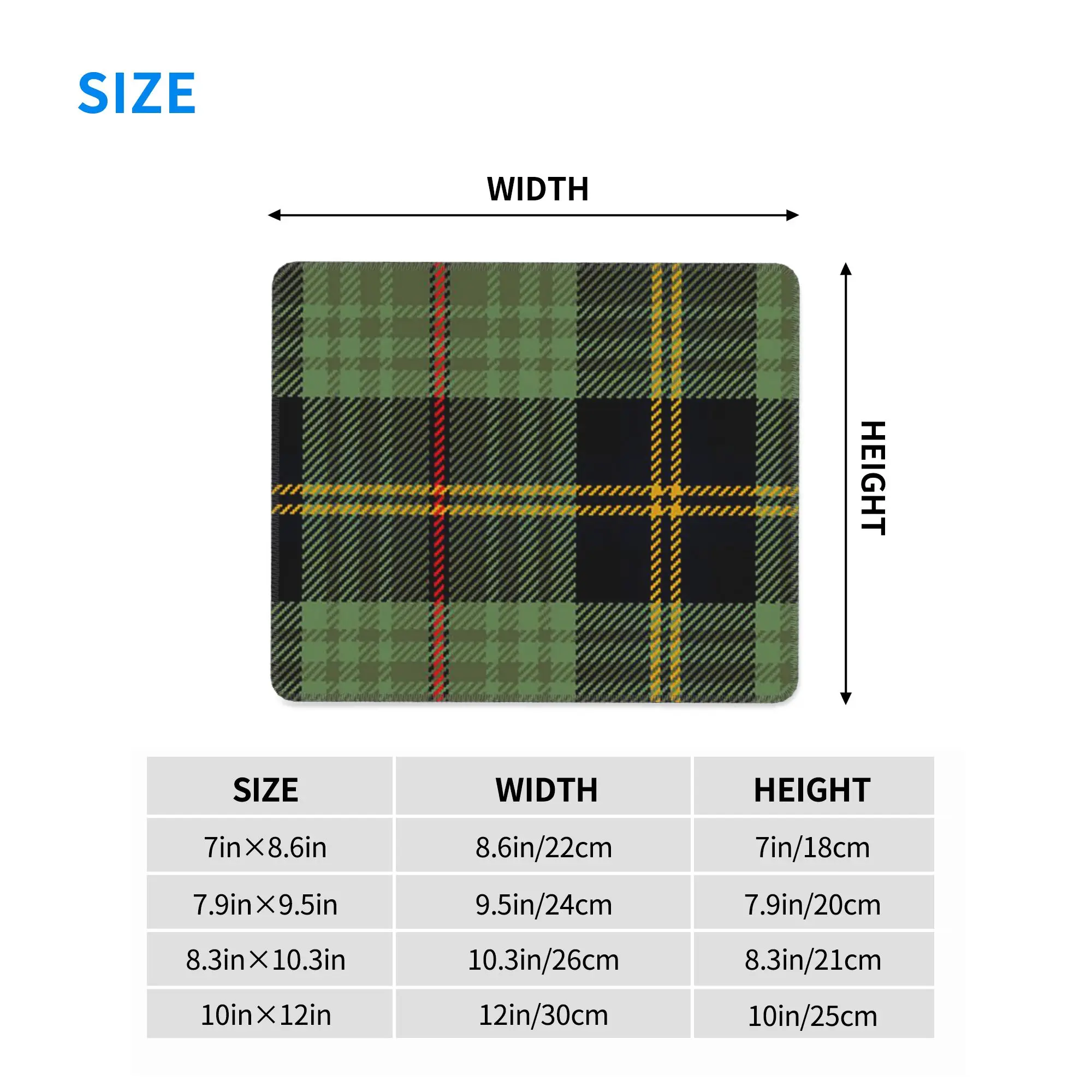 Classic Scottish Clan Tartan Plaid Mouse Pad Computer Keyboard Mouse Mat Gamer PC Laptop Desk Mat Office Accessories Table Mats