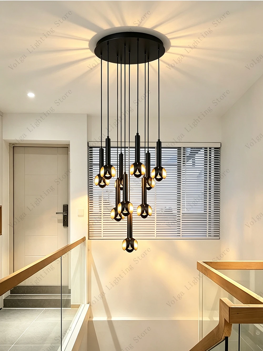 2026 New Design Black Gold Copper Chandelier Lights Upgrade Your Living Room Stairwell Hanging Lamps Lamparas