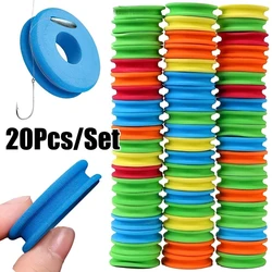 10/20 PCS Fishing Foam Spools 4.5cm/12cm Rounded Fishing Line Holder Storage Hook(random colour)