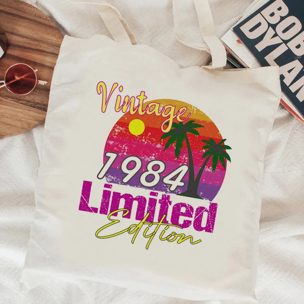 1984 40th 40 Years Old Anniversary shopping bag grocery canvas bolsas de tela bag net bolsas reutilizables sac cabas cabas