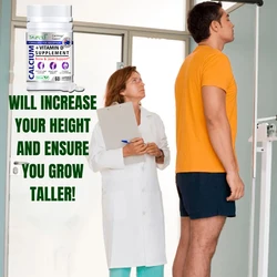 Height Growth Supplement Calcium Vitamin D3 Fast Increase Taller To Promote Bone Strength for Adult Kids Natural Vegan Capsules