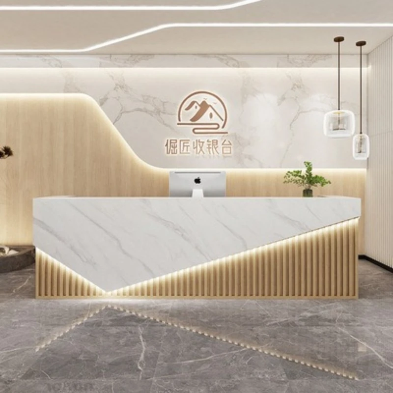 مكاتب الاستقبال الحديثة البسيطة مكاتب الاستقبال ملابس الشركة على الطراز الصيني أثاث المكاتب الاستقبال ZY40JDT #3