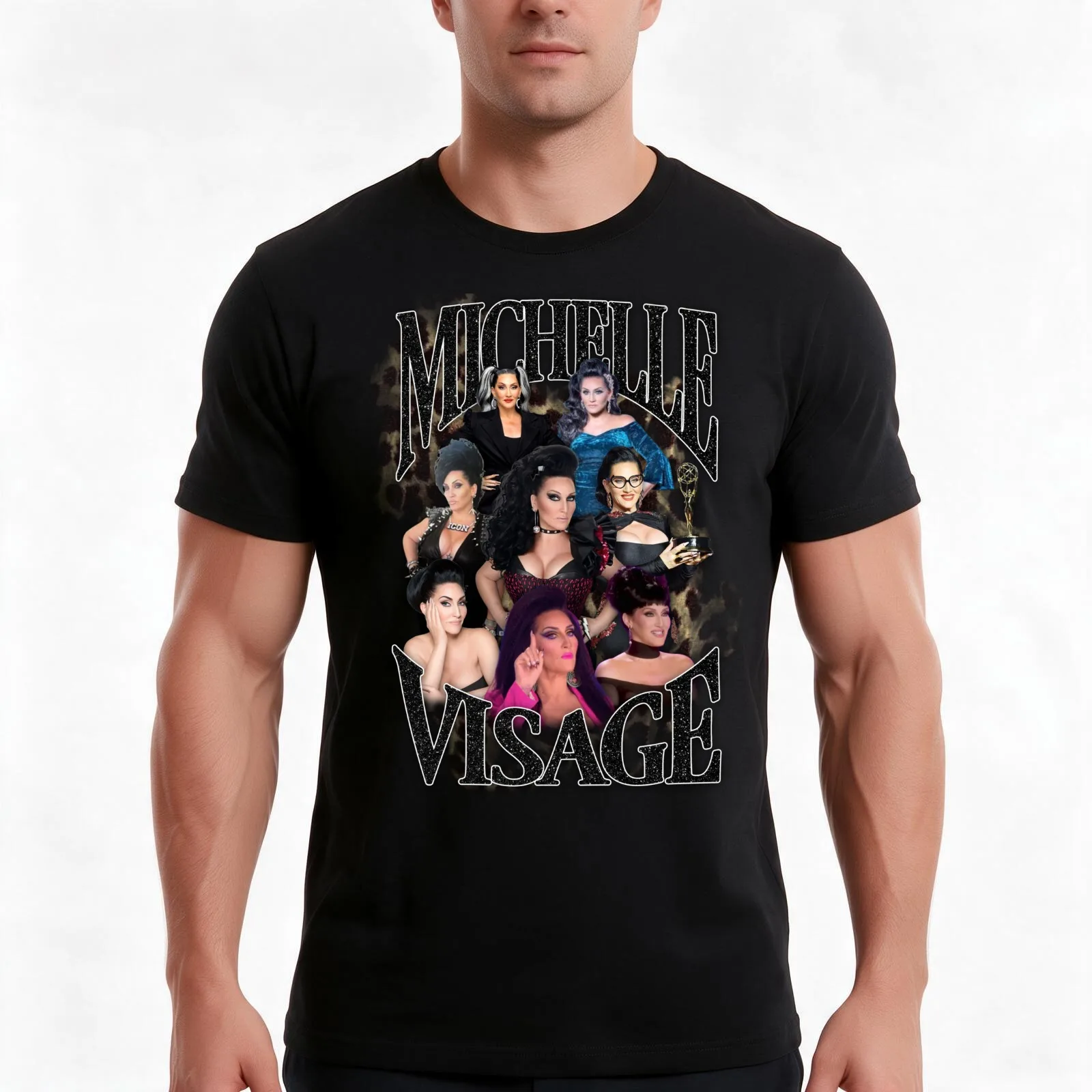 Michelle Visage (Black) T-Shirt, Summer Casual Cotton Tee, Oversized Streetwear Tops, Vintage Graphic Print, Unisex Men Women