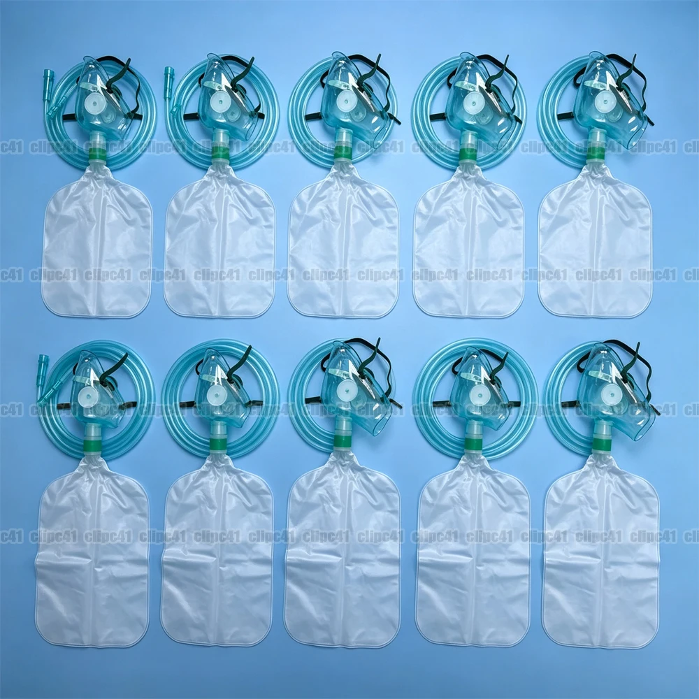 Oxygen Mask Non-Rebreather - 1-10 قطع من أقنعة الأكسجين عالية