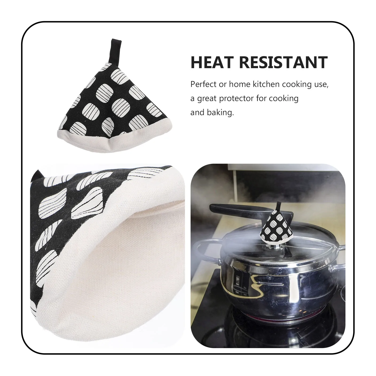 

2pcs Anti Scald Pot Sleeves Triangular Cotton Handle Covers Heat Resistant Wear Kitchen Accessory Hanging Rope