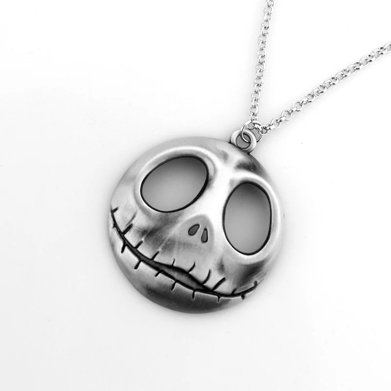 Disney The Nightmare Before Christmas Skull Pendant Necklace Halloween Accessories Sally And Jack Skellington Necklace for Women